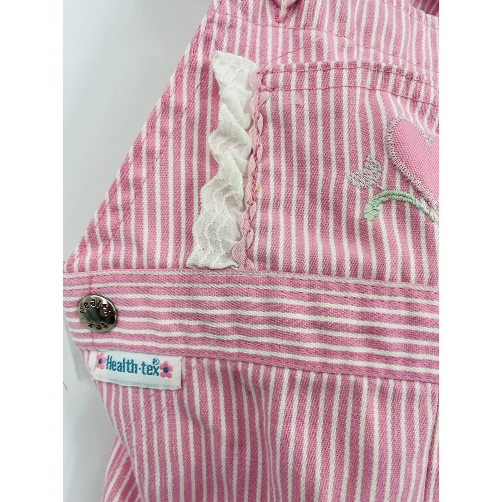 Vintage Healthtex‎ Pink Pinstripe Overalls Size 24 Months USA Made